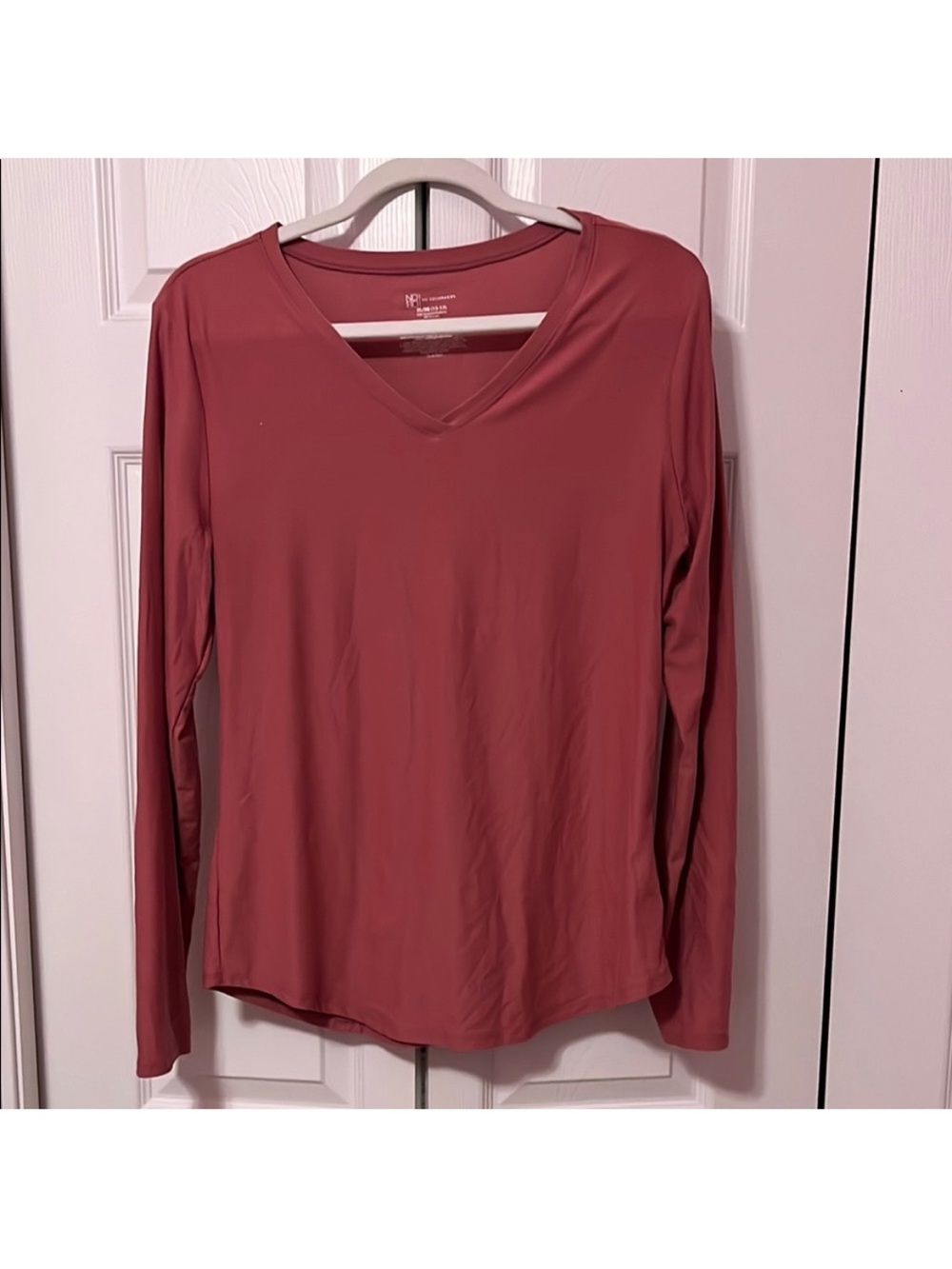 No Boundaries Long Sleeve V-Neck Top - Rose